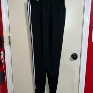 Adidas boys joggers- black with white stripes